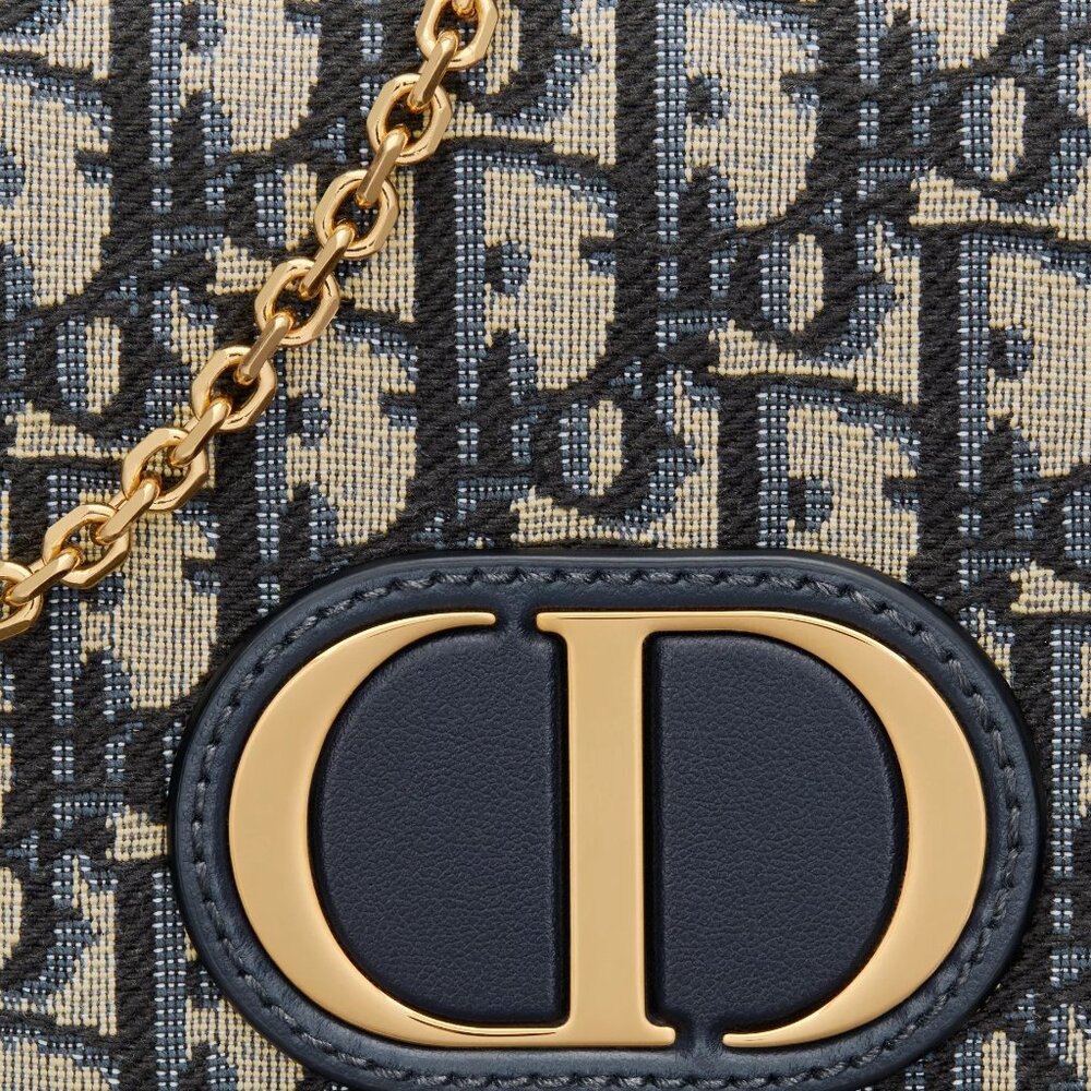 Christian Dior Oblique 30 Montaigne 2-In-1 Pouch Blue - Picture 11 of 13